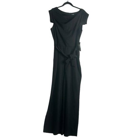 Bebe jumpsuit wide leg slits side black size 14 new - Picture 3 of 13